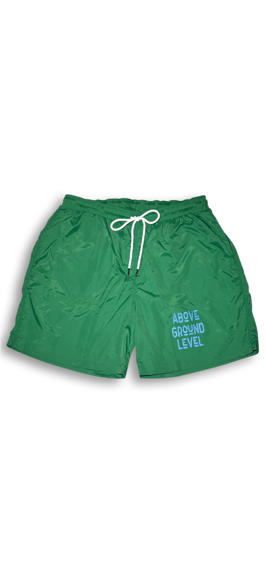 Pure Green "AGL" Nylon shorts